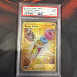 2021 POKEMON SWORD & SHIELD FUSION STRIKE SECRET FULL ART/POWER TABLET PSA 9 - Image 1