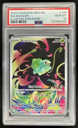 2025 Pokemon Mega Evolution Bulbasaur Illustration Rare #133/132 PSA 10 GEM MINT - Image 1