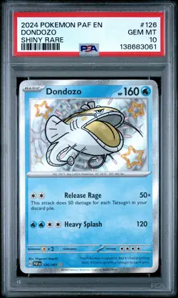 2024 POKEMON PAF EN-PALDEAN FATES SHINY RARE #126 DONDOZO PSA 10 - Image 1