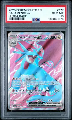 148849676 Salamence ex 2025 Pokemon Journey Together #177/159 PSA 10 - Image 1