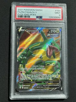 Pokemon Rayquaza V (Full Art) 193/203 SWSH07: Evolving Skies Holo PSA 9 MINT - Image 1