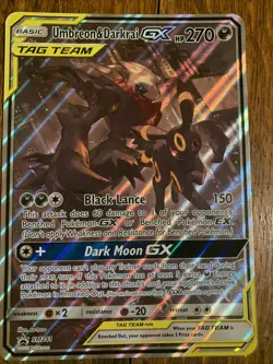 JUMBO Umbreon & Darkrai GX Tag Team Black Star Promo SM241 Pokemon Oversized NM - Image 1