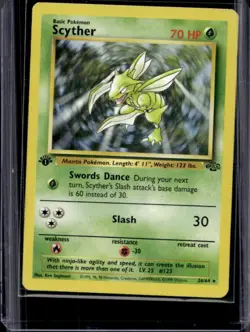 1999 Pokemon Jungle 1st Edition Scyther #26/64 - Image 1