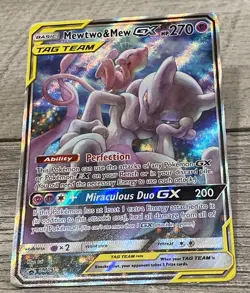 Pokemon Mewtwo & Mew GX Tag Team SM191 Full/Alternate Art Promo Sun & Moon - EX - Image 1