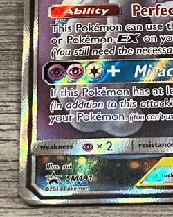 Pokemon Mewtwo & Mew GX Tag Team SM191 Full/Alternate Art Promo Sun & Moon - EX - Image 5