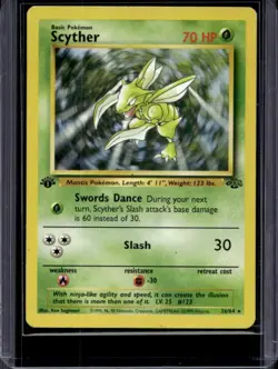 1999 Pokemon Jungle 1st Edition Scyther #26/64 - Image 1