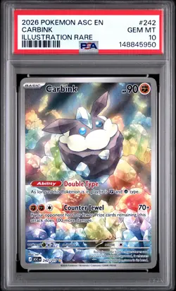 2026 POKEMON ASC EN-ASCENDED HEROES ILLUSTRATION RARE #242 CARBINK PSA 10 - Image 1