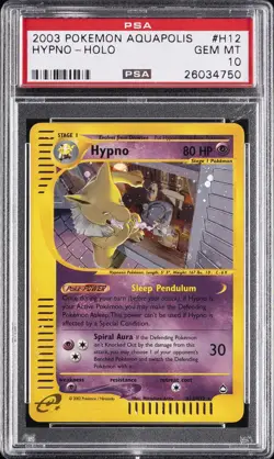2003 POKEMON AQUAPOLIS #H12 HYPNO-HOLO PSA 10 - Image 1