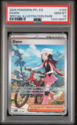 2025 POKEMON PFL EN-PHANTASMAL FLAMES SPECIAL ILLUSTRATION RARE #129 DAWN PSA 10 - Image 1