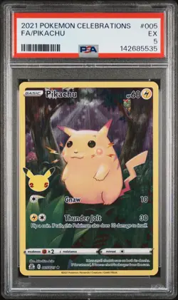 2021 POKEMON CELEBRATIONS #005 FULL ART/PIKACHU PSA 5 - Image 1