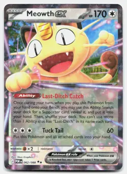 Meowth ex 062/088 Double Rare Perfect Order Pokemon Near Mint - Image 1