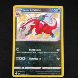 Pokemon Galarian Linoone SV079/SV122 Shining Fates: Shiny Vault Holo - Image 1