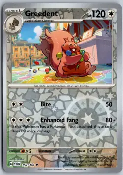 Greedent 152/198 Uncommon Scarlet & Violet Pokemon Reverse Holo Near Mint - Image 1