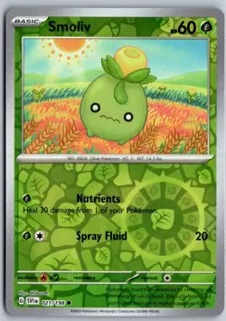 Smoliv 021/198 Common Scarlet & Violet Pokemon Reverse Holo Near Mint - Image 1