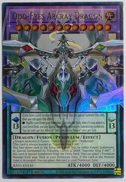 Yugioh Odd-Eyes Arcray Dragon RA05-EN145 Ultra Rare 1st Edition - Image 1