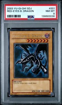 2003 YU-GI-OH! STARTER DECK: JOEY #001 RED-EYES B. DRAGON PSA 8 - Image 1