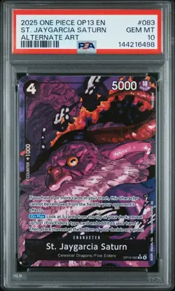 2025 One Piece OP13 EN St Jaygarcia Saturn Alternate Art #083 PSA 10 GEM MINT - Image 1