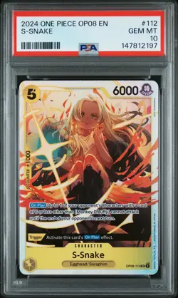 2024 ONE PIECE OP08-TWO LEGENDS #112 S-SNAKE PSA 10 - Image 1