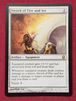 Magic The Gathering DARKSTEEL SWORD OF FIRE AND ICE artifact card MTG - Image 1