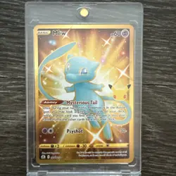 Pokemon Celebrations Mew 25th Shiny Gold Holo Card 025/025 Secret Rare - Image 1