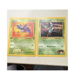 Wizards Pokemon TCG Gym Heroes/Base Set Lot - Zubat, Brock's Zubat - 2 Cards - Image 1