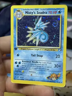 1st Edition Misty's Seadra 9/132 Gym Heroes 2000 Holo Rare WOTC Pokemon Card TCG - Image 4