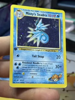 1st Edition Misty's Seadra 9/132 Gym Heroes 2000 Holo Rare WOTC Pokemon Card TCG - Image 5