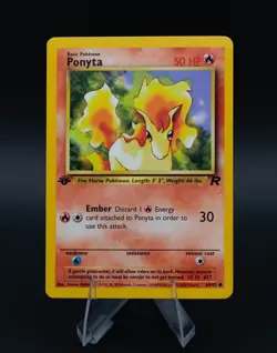Ponyta Pokemon Card 1st Edition Team Rocket 64/82 Common TCG 2000 WOTC - Image 1