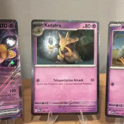 Pokemon Alakazam EX Kadabra Abra Holo Card Lot 3 Cards English MEW - Image 3