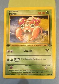 Paras 59/64 Jungle 1st Edition Regular Vintage Pokemon Card - Image 1