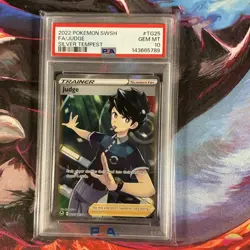 Pokemon Judge Silver Tempest Ultra Rare Full Art Foil TG25 PSA 10 Trainer Card - Image 1