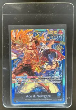 2024 One Piece Trading Card Game Ace & Newgate Foil Leader #ST22-001 - Image 1