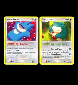 2009 Pokemon MUNCHLAX & SNORLAX Rising Rivals Set NON HOLO Platinum Cards Lot - Image 1