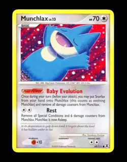 2009 Pokemon MUNCHLAX & SNORLAX Rising Rivals Set NON HOLO Platinum Cards Lot - Image 2