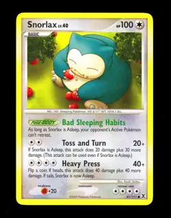 2009 Pokemon MUNCHLAX & SNORLAX Rising Rivals Set NON HOLO Platinum Cards Lot - Image 4