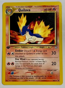 ** 1st Edition Quilava 46/111 Neo Genesis Set Rare Vintage Pokemon Card - Image 1