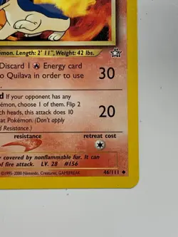 ** 1st Edition Quilava 46/111 Neo Genesis Set Rare Vintage Pokemon Card - Image 2