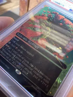 Raging Ravine (0125) (Borderless) (Galaxy Foil) (EOS) Magic The Gathering PSA 8 - Image 2