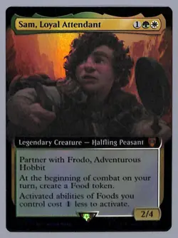 Sam, Loyal Attendant - Extended Art - Foil - 90 - LOTR (LTC) MTG - Image 1