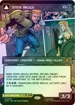 1 x Eddie Brock - Borderless - Foil - Marvel's Spider-Man - LP - MTG - Image 1