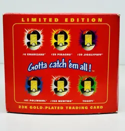 SEALED 1999 POKEMON LIMITED EDITION 23k GOLD PLATED CARD IN W/ BOX - Image 3