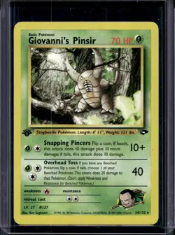 2000 Pokemon Gym Challenge 1st Edition Giovanni's Pinsir #24/132 - Image 1