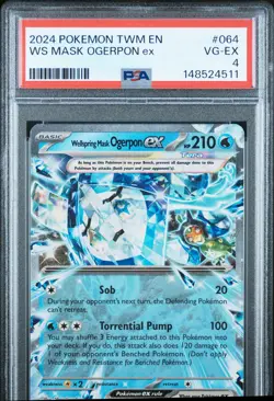 2024 POKEMON TWM EN-TWILIGHT MASQUERADE #064 WELLSPRING MASK OGERPON EX PSA 4 - Image 1