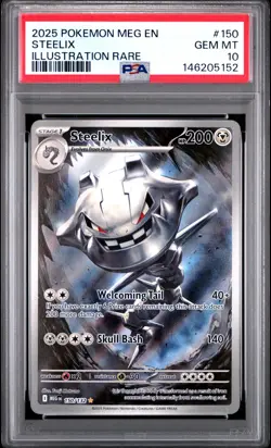 2025 POKEMON MEG EN-MEGA EVOLUTION ILLUSTRATION RARE #150 STEELIX PSA 10 - Image 1