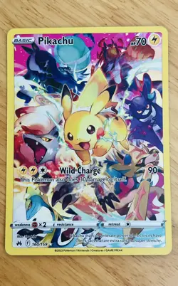 Pokemon TCG - Pikachu 160/159 Secret Rare Full Art - SWSH Crown Zenith - Image 1