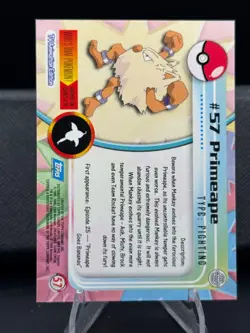 1995 Topps, Pokemon - Primeape, #57 - Image 2