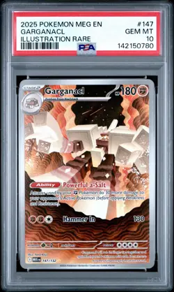 Pokemon TCG Garganacl 147/132 Illustration Rare Mega Evolution PSA 10 - Image 1