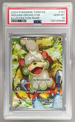 2024 Pokemon Twilight Masquerade 181 Hisuian Growlithe PSA 10 130125896 - Image 1