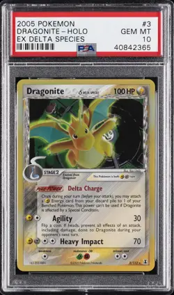 2005 POKEMON EX DELTA SPECIES #3 DRAGONITE-HOLO PSA 10 - Image 1
