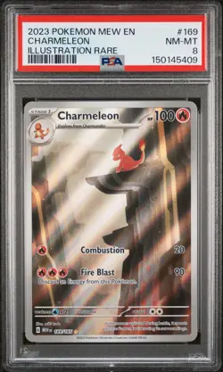 2023 POKEMON MEW EN-151 ILLUSTRATION RARE #169 CHARMELEON PSA 8 - Image 1